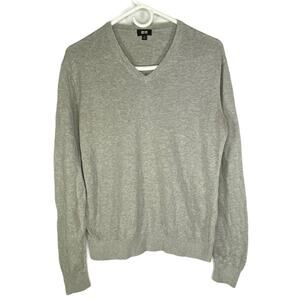 Uniqlo Mens Size Small Long Sleeve Sweatshirt V-Neck Pullover Cotton Cashmere